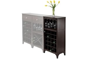 Winsome Ancona Wine Storage, Dark Espresso