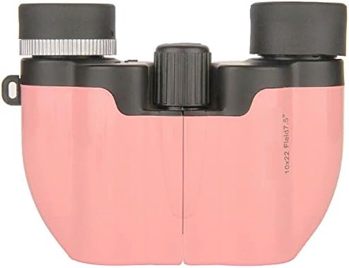 HePesTer P-ZB02P 10X22 High-Resolution Binoculars Set for Kids/Adults Mini Pocket Folding Telescopes for Travel Bird Watching Camping and Hunting(Pink)