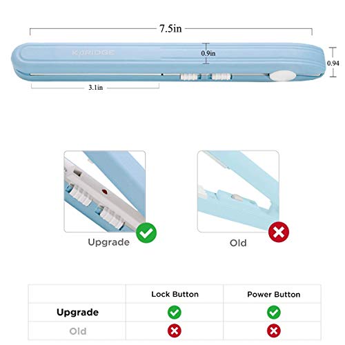 UPGRADE Mini Bag Sealer for Food Storage, Mini Sealing Machine Heat Seal Portable Heat Sealer Resealer Handheld Kitchen Gadgets for Chip Bags, Plastic Bags, Color Street Nail Strips, Mylar Bags - Blue