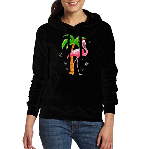 Red Flamingo With Christmas Hat Hooded Sweaters Funny