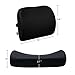 LOVEHOME Memory Foam Lumbar Support Back Cushion with 3-Way Fixation Strap for Lower Back Pain Relief - Ideal Back Pillow for Computer/Office Chair, Car Seat, Recliner etc.- Black