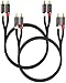 FosPower (2 Pack) 2 RCA M/M Stereo Audio Cable [24K Gold Plated | Copper Core] 2RCA Male to 2RCA Male [Left/Right] Premium Sound Quality Plug - 6FT primary