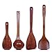 Wooden Kitchen Utensils Set, Wood Cooking Spatula and Spoons Set, HOPEBIRD Wooden Cooking Utensils Set 4 Pieces