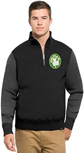 NBA Boston Celtics Men's 47 Triple Coverage 1/4-Zip Pullover Fleece, Large, Jet black