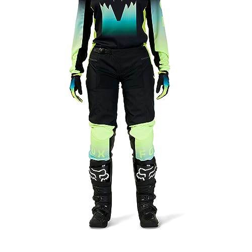 Fox Racing Women's 180 Motocross Dirt Bike Pant, Black/Yellow, 4