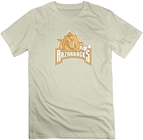 Men's Arkansas Razorbacks 100% Cotton O Neck T-Shirt Natural US Size XL