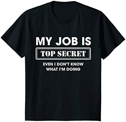 Kids Funny Job Top Secret Agent T-Shirt FBI Detective 12 Black
