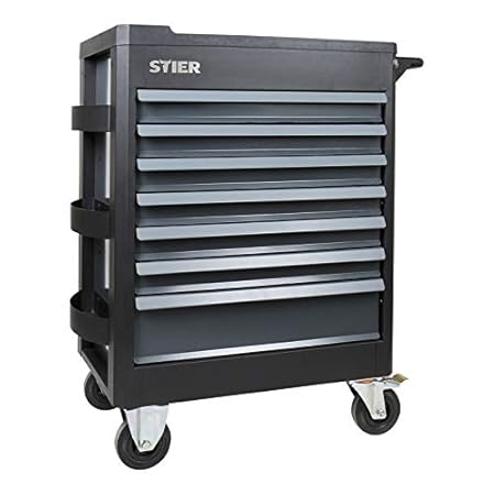 STIER Werkstattwagen Premium, mit Kunststoffabdeckung, leer und unbestückt, Werkzeugwagen - Montagewagen, max. 500kg,