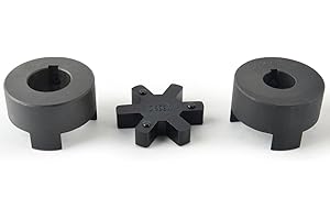 AUTOJARE 3/4" to 1" L090 3-Piece L-Jaw Coupling Set & Buna-N NBR Rubber Spider for Log Wood Splitter