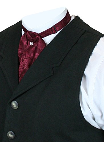 Historical Emporium Men's Satin Jacquard Puff Tie Black Cherry
