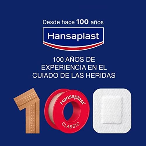 Hansaplast Esparadrapo Classic, fuerte adhesión, se rasga con la mano, para fijar vendajes y apósitos para heridas, 5 m x 2,5 cm