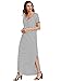 Verdusa Women's Casual V Neck Side Split Beach Long Maxi Dress Navy&White S
