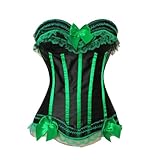 Kranchungel Women's Burlesque Stripe Butterfly Bow Corset Body Shape Bustier Top
