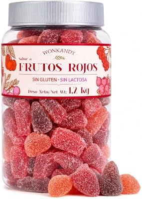 Wonkandy Bonbons Fruits Rouges 1,2 kg – Délicieuses Gommes Tendres aux Saveurs de Fruits des Bois – Format Familial pour Fêtes, Anniversaires et Candy Bar