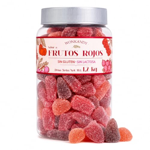Wonkandy Caramelle Gommose Frutti Rossi 1,2 kg – Fragola, Ciliegia, Uva – Caramelle Morbide Zuccherate – Senza Glutine e Lattosio – Ideali per Feste e Candy Bar