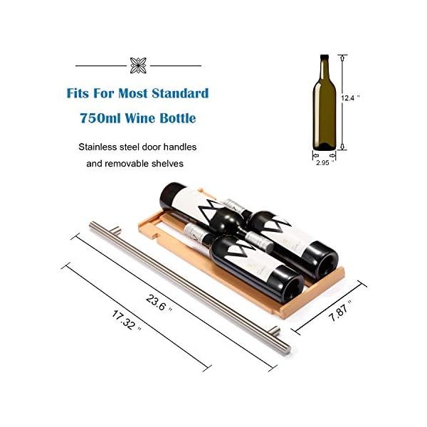 Antarctic-Star-12-Wine-Cooler-Beverage-Refrigerator-Beer-Mini-Fridge-18-Bottles-Single-Zone-Built-in-Freestanding-Stainless-Steel-Double-Layer-Tempered-Digital-Temperature-Memory-Function-Glass-Door