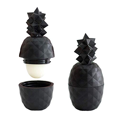 40 Of The Best Pineapple Gifts Rebels Refinery Rebel Rose Pineapple-Shaped Lip Balm for Shine-Free Moisturizing - Exotic Fruit Flavor - Vitamin E Antioxidant and Coconut & Sweet Almond Oil Extracts Nourish Chapped Lips - Black
