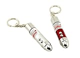 2Pcs April Fool's Day Gift Electric Shock Warheads Flashlight Bullets Prank Funny Toys With Keychain Keyring for Christmas Halloween Party Random Color