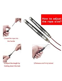 TOCO FREIDO - Cuerda de salto ajustable de alta velocidad y peso con diseño de bloqueo automático, sin tornillos, giro de 360 grados, agarre cómodo y cables de velocidad reemplazables para crossfit, entrenamiento en casa, entrenamiento de fitness