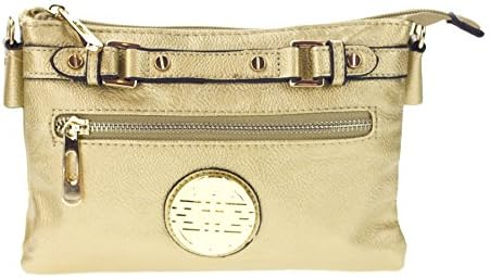Canal Collection PVC Leather Buckle Front Mini Crossbody Bag with Emblem