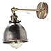 Jeteven Retro Vintage Industrial Steel Swing Arm Wall Sconce Light Lamp Shade for E27 Bulbs Silver