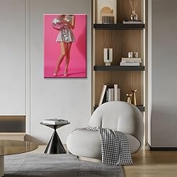 Trendy Disco Ball Canvas Wall Art Funky Pink Preppy