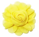 Yellow Chiffon Rosette Hair Clip - 4