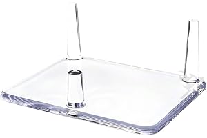 OnFireGuy 4.25" Three-Peg Acrylic Display Stand Easel | 4-1/4" W x 3-1/2" D x 1-3/4" H | Ideal for Displaying Mineral Rocks, Gemstones, Fossils, Geodes, Coral Pieces, Seashells, Rock Specimens, Crystals, Agates