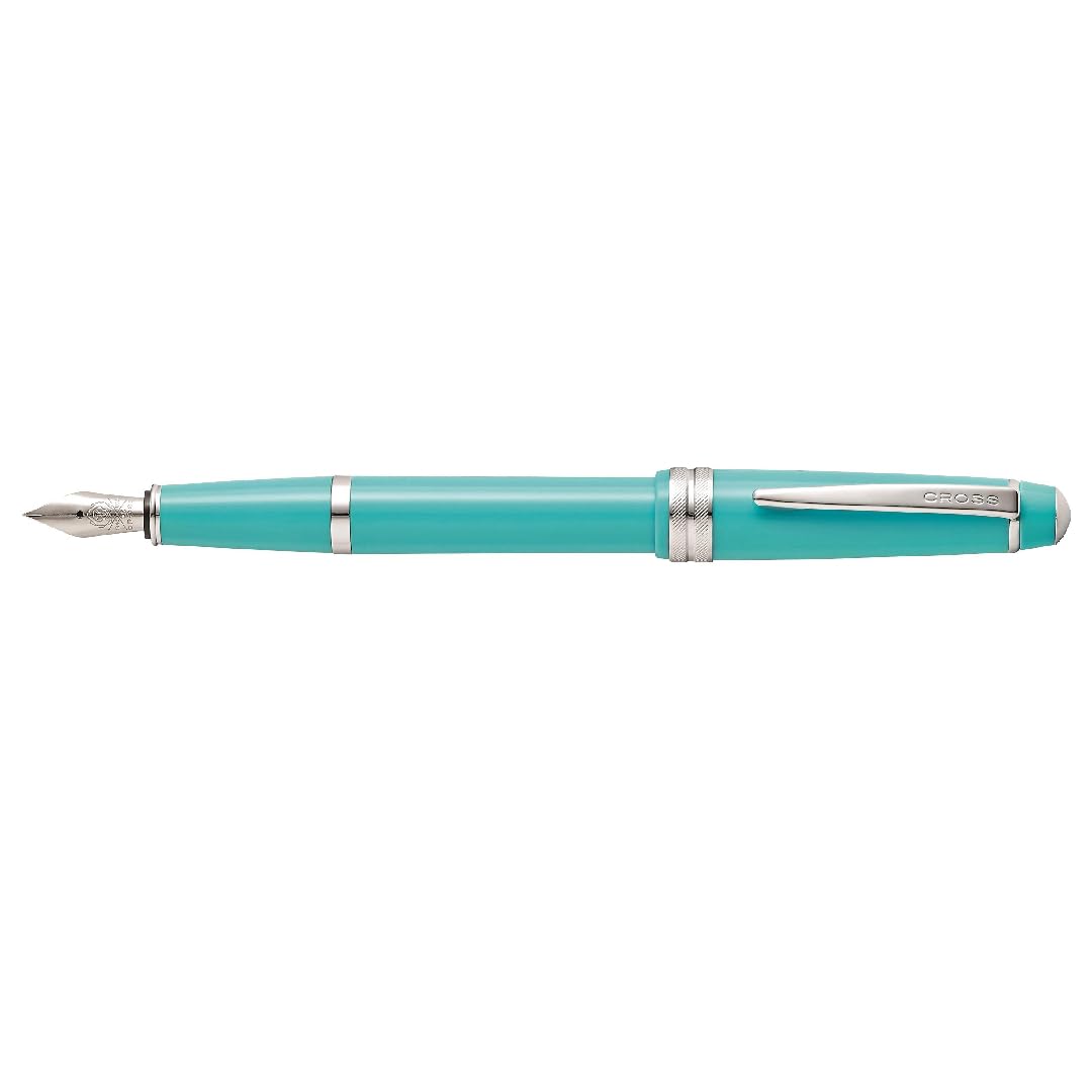 CROSS Bailey Light Polished Teal Resin Fountain Pen INCL. Premium Gift Box - Fine Nib