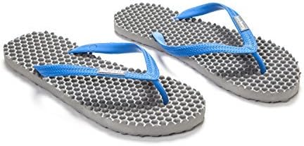 Bumpers Men's Massage Flip Flop (41-42 EU \ 9 US \ 27.5 cm, Grey & Blue)