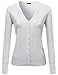 Basic Solid V Neck Sweater Cardigans White Size S