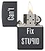 Zippo Can't Fix Stupid Pocket Lighter, Black Matte