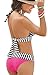 Niveltm Sexy Boho 2pcs Bikini Set Polka Dots Striped Halterneck Swimwear,Black,Small