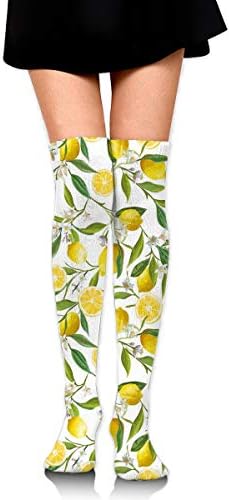 GERSWEET Knee High Leg Warmer Lemon Tree Compression Socks High Tube Thigh Boots Stockings for Women Teens Girls