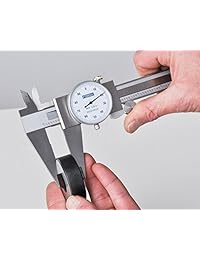FOWLER Full garantía Acero Inoxidable golpes Dial Caliper, 52   008   707   0, 0   6"   Rango de medición, 0.001" intervalo de graduación, Face Color Negro