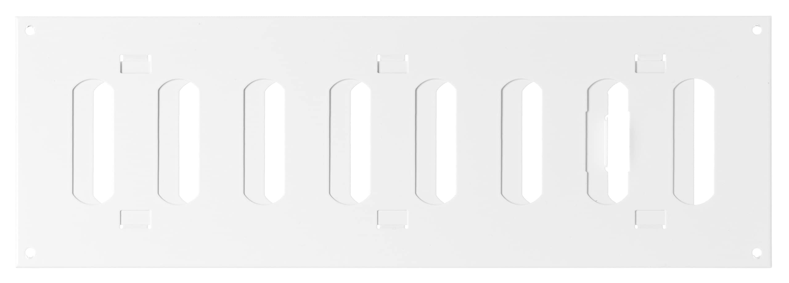 Steinberg14 White 300x100mm / 12x4 inch Adjustable Sliding Hit and Miss Ventilation Grille - Metal Air Vent Cover