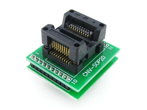 Waveshare SOP20 TO DIP20 SO20 SOIC20 OTS-20-1.27-01 Enplas IC Programming Adapter Test Burn-in Socket 1.27mm Pitch 5.4mm Width