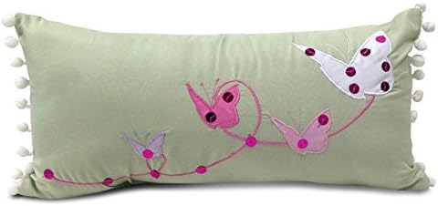Beco Home Children's Collection: Decorative Accent/Throw Pillow, Butterflies/Pom-Poms
