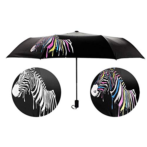 Chranto Lucky 7 Color Changing Folding Umbrella Sunshade Zebra Parasol Rain Shade Anti-UV