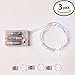 3 Sets RTGS 20 Cold White Color Micro LED String Lights Battery Operated on 7 Feet Silver Color Wire
