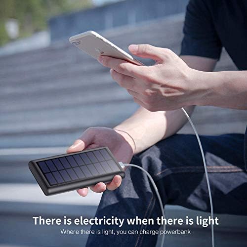 SWEYE Cargador Solar 26800mAh,【2020 Nueva Versión】Batería Externa Solar de Carga Rápida con 2 Puertos USB Powerbank con Tecnología de Detección Automática Para Smartphones, Tabletas y Dispositivos USB