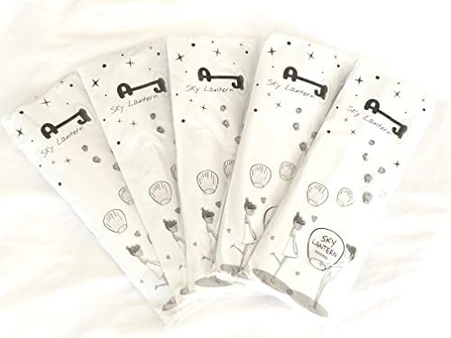 AJ Sky Lanterns (5 pack) - High Quality, Sturdy, and Biodegradable Chinese Flying Lanterns – Made of Fire Resistant Rice Paper and Bamboo, Our Sky Lanterns are Ready to Fly, and Easy to Use