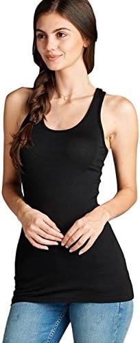VDS Women's Basic Rayon Spandex Racerback Tank top LARGE AWT-T1496_96BLACK