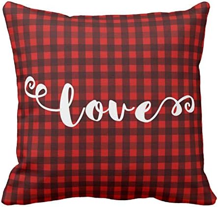Asamour Vintage Red Black Buffalo Plaid with Love Quote Throw Pillow Covers Cotton Linen Cushion Cover Pillow Case for Valentine’s Day 18×18 Inches (Love) Asamour Vintage Red Black Buffalo Plaid with Love Quote Throw Pillow Covers Cotton Linen Cushion Cover Pillow Case for Valentine’s Day 18×18 Inches (Love)