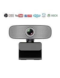 cam HD 1080P Stream  cam Incorporada Dual Micrófonos Cámara de Ordenador Compatible con Xbox OBS Twitch Skype   XSplit, Compatible con Mac OS Windows 10 8 7