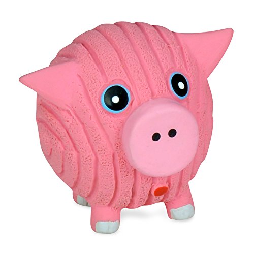HuggleHounds Extremely Durable and Squeaky Ruff-Tex Hamlet The Pig Pet Toys, Large