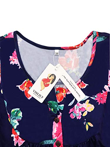 Women's Plus Size Tops Floral Print Henley Shirt Buttons Up Blouses Tunic H 14W