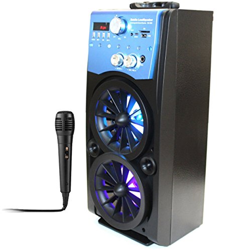 Altavoz Inalámbrica Bluetooth con Un Microfono Manos Libres Estéreo con Subwoofer Karaoke Led Luz de La Pantalla