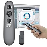 Presentation Remote, Doosl Digital Highlighting Wireless Presenter Clicker Magnify Pointer Digital Laser Pointer Mouse with LCD Timer，Clicker for Laptop presentations