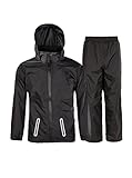 SWISSWELL Boys Rain Jacket & Trouser Suit Black